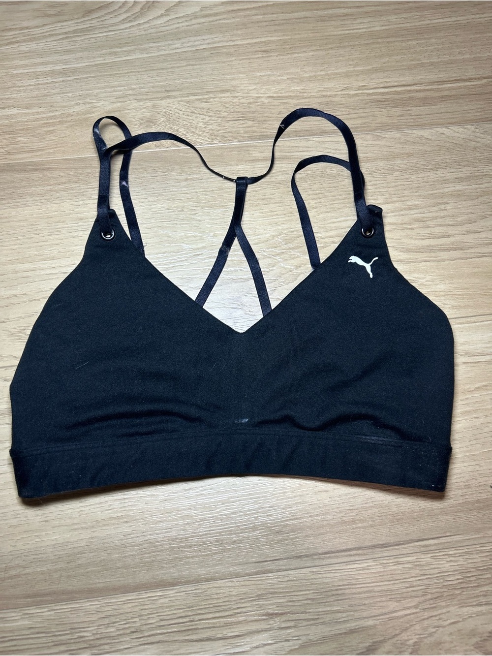 Puma Black Strappy Low-Impact Sports Bra